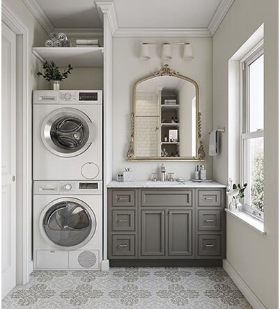 Elegant custom bathroom designed by Bath Plus Kitchen
